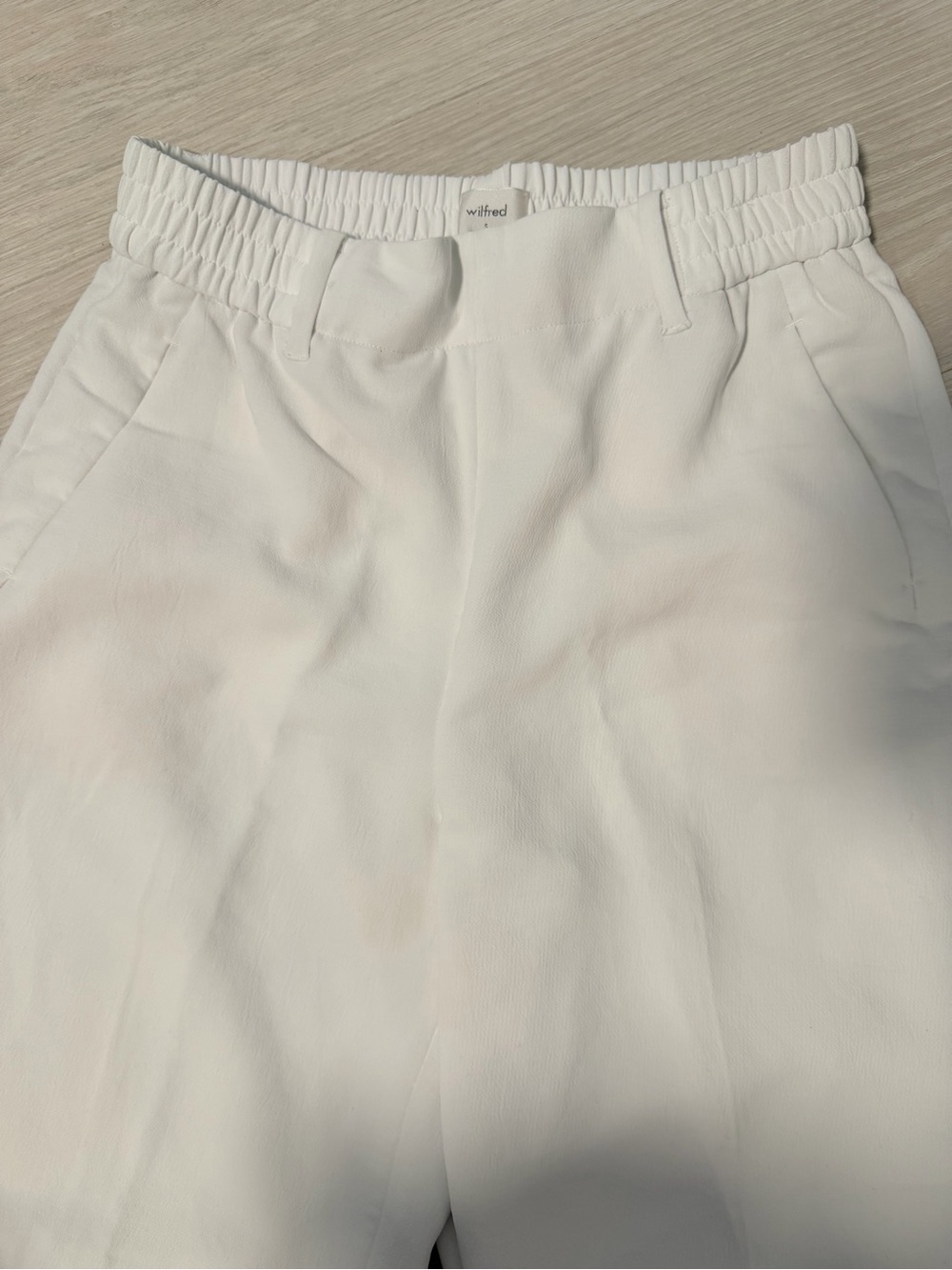 Small Wilfred Cream Elastic-Waist Womens Trousers